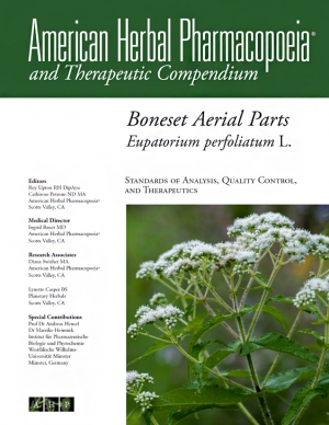 The cover of the publication, listing the editors and contributors, with a kelly green header and image of boneset